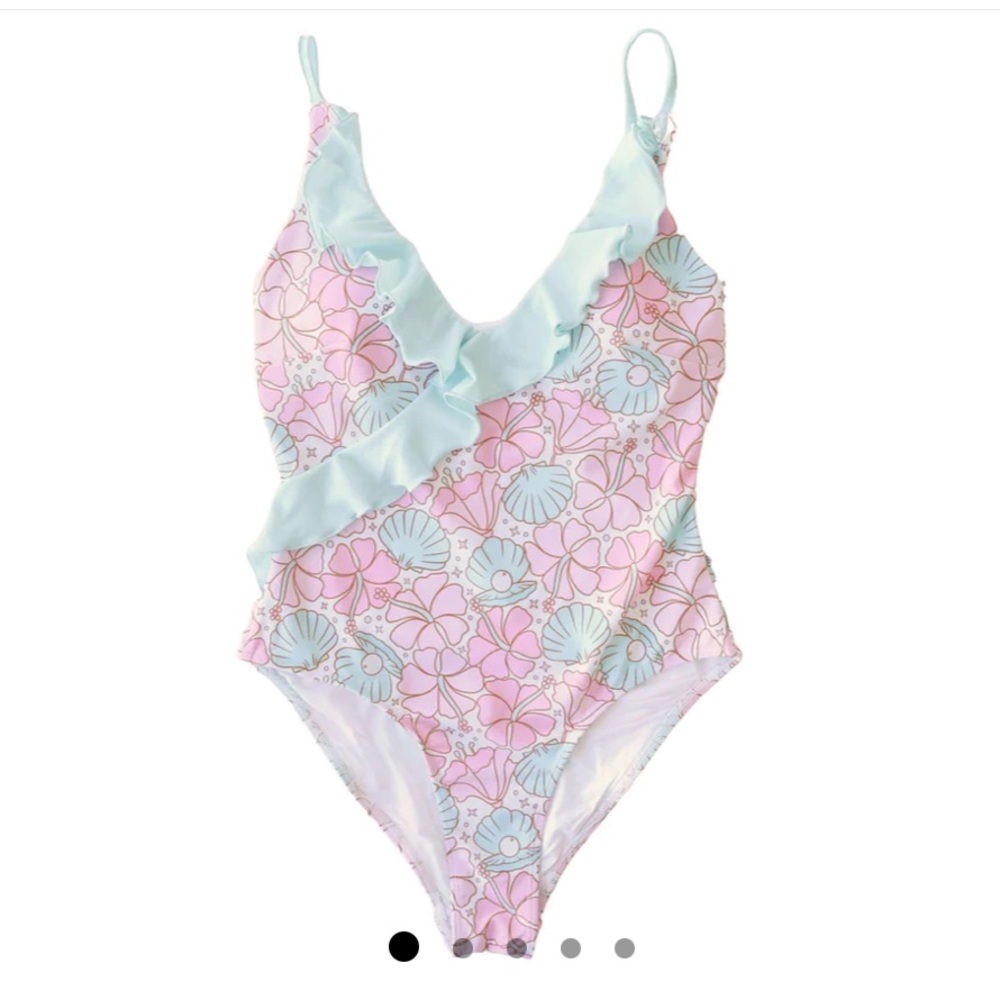 WOMEN'S RUFFLED ONE-PIECE SWIMSUIT | OCEAN PEARL